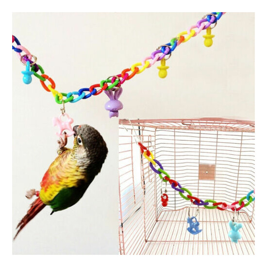 Bird Toy Parrot Swing Cage Toys 35CM For Parakeet Cockatiel Budgie Lovebird New~ image {1}