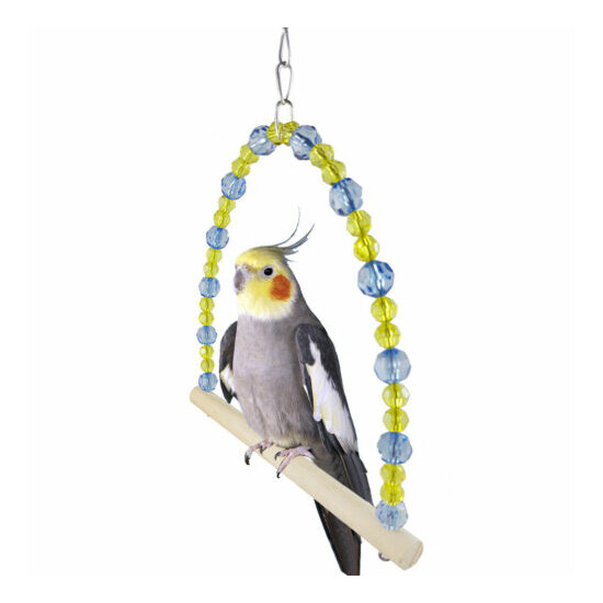 Parrot cage toy cage color crystal swing hanging parrot bird toy image {1}