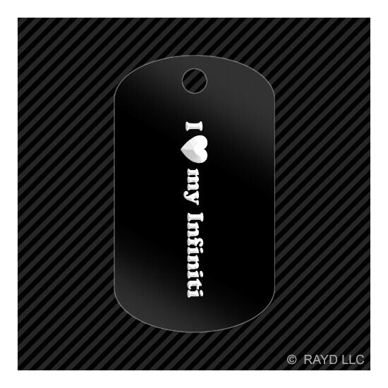 I Love my G37 Keychain GI dog tag engraved many colors VQ37 image {1}
