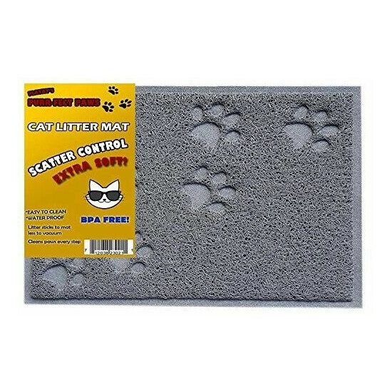 Small Cat litter Mat- Washable Easy To Clean Grey Pad Water proof image {1}