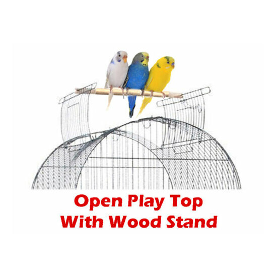 Large Open Dome Top Rolling Stand Parrot Bird Cage Sun Parakeet Conure Quaker image {4}