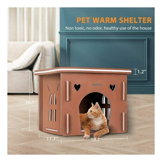 16.1'' Waterproof EVA 3D Jigsaw Puzzle Cat House DIY Kitty Shelter w/ Flat Roof image {4}