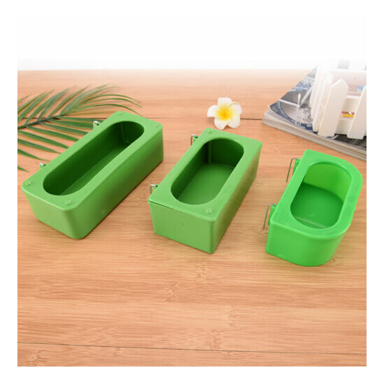 Plastic Green Food Water Bowl Cups Parrot Bird Pigeons Cage Cup Feeding FeedY-dr image {3}