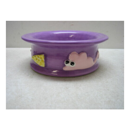 RUSS BERRIE CAT BOWL MOUSE W/CHEESE SIGNED DEBBY CARMAN image {3}
