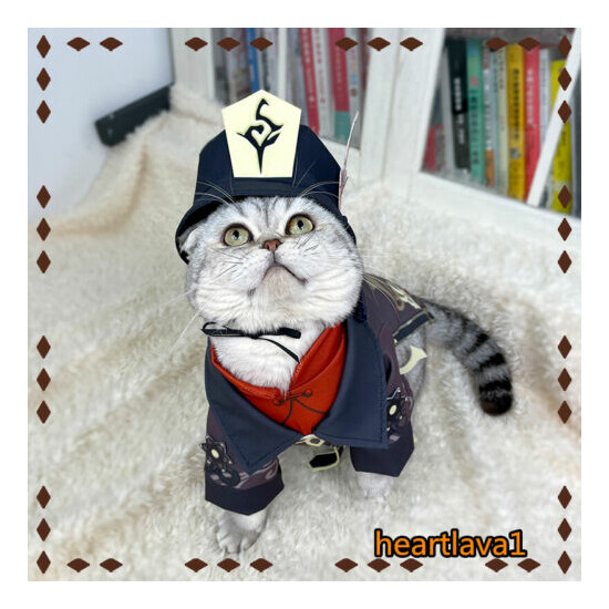Genshin Impact Hu Tao Cat Hat Clothes Dog Pet Cosplay Costume Dress up Cloth image {2}