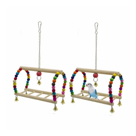 1PC Parrot Toy Funny Bridge Wood Beads Creative Cage Accessories for Bird Parrot image {2}