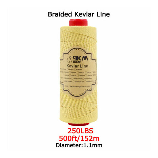 Kevlar Line Rope Braided 40-2000lbs Camping Fishing Assist Cord Made with Kevlar image {14}