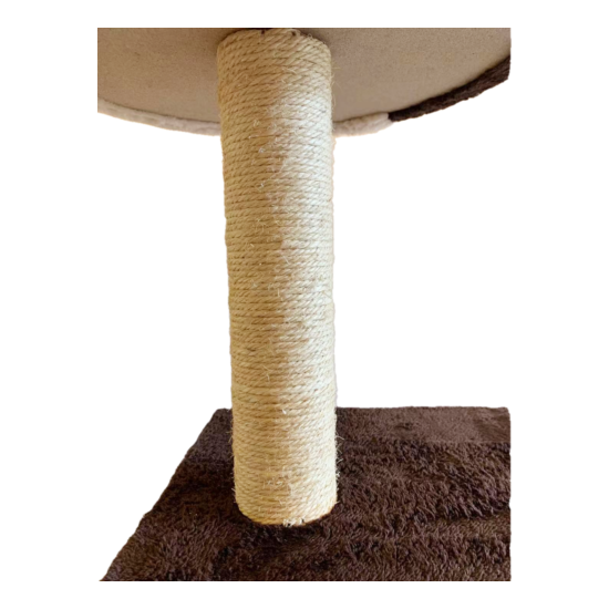 Scratching Post Cat Tree House Condo Kitty Climbing Furniture Cream & Brown image {3}