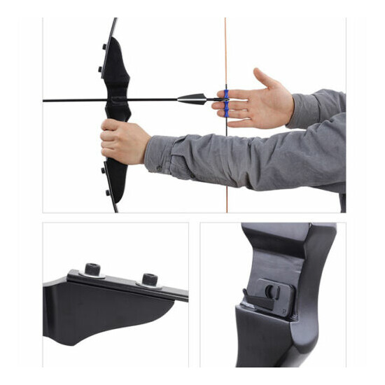 Beginner Archery Long Bow 30 lbs With Arrows Target Shooting Range Hobby Archer  Thumb {9}