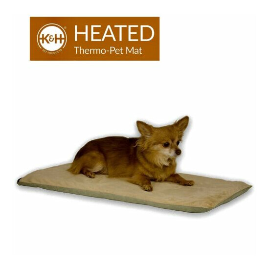 K&H Pet Products Thermo Pet Mat With Heating Pad Included, Sage image {2}