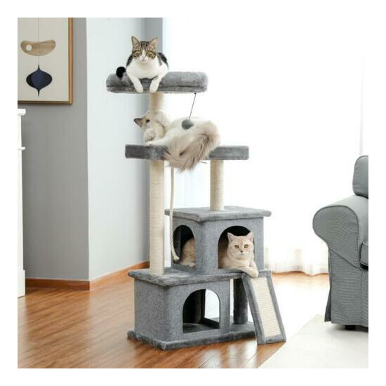 50" Stable Cat Tree Tower Condo Furniture Scratching Post Pet Kitty Play House image {2}