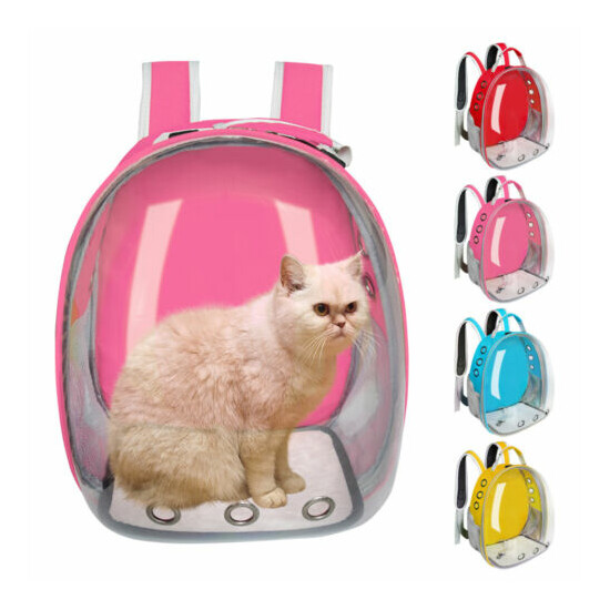 Portable Cat Backpack Space Capsule Transparent Breathable Cat Travel Carrier  image {1}