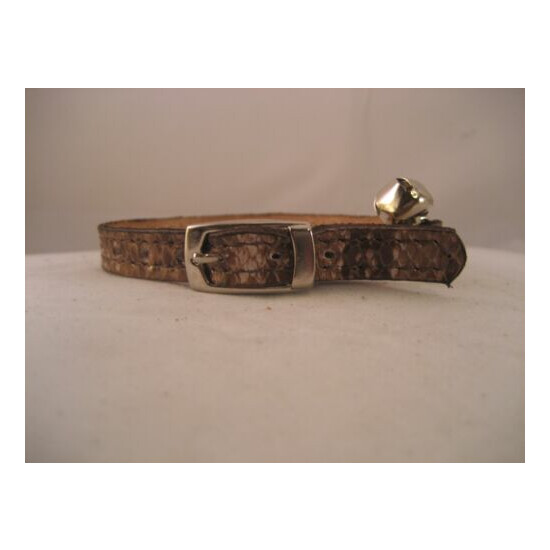 LEATHER BROWN/CREAM SNAKE CAT COLLAR image {2}