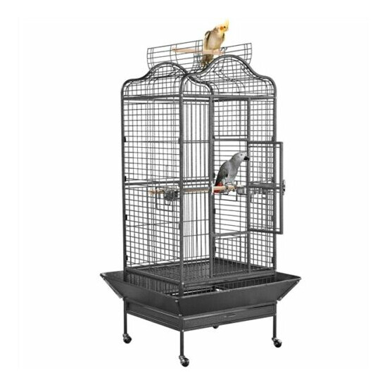 63" Open Playtop Bird Cages for Mini Macaws Cockatoos Cockatiels Conures, Large image {1}