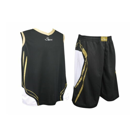 Swish Basketball Mens Sports Athletic Outfit Top Jersey Shorts Pants w/pockets image {2}