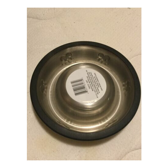 METAL NON-SKID CAT / DOG BOWL STAINLESS STEEL HOLDS 6 OZ PAW PRINT NEW image {5}