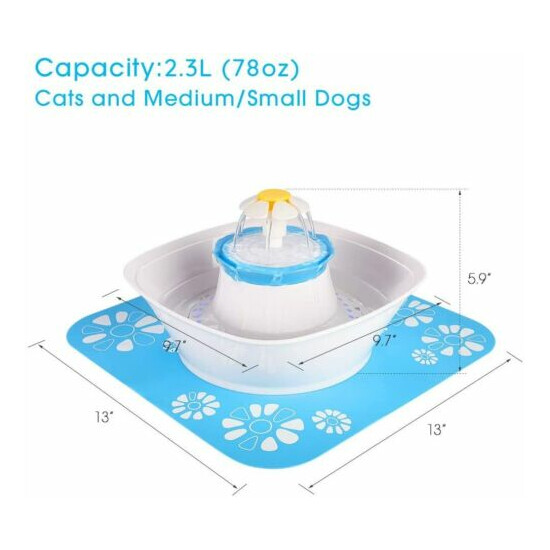 2.3L Automatic Dog Cat Water Fountain Electric Pet Drinking Dispenser with a Mat image {2}