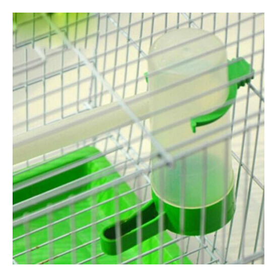 4 Plastic With Feeder Clip For Budgie Bird Drinker Green Aviary Water Bottle New image {4}
