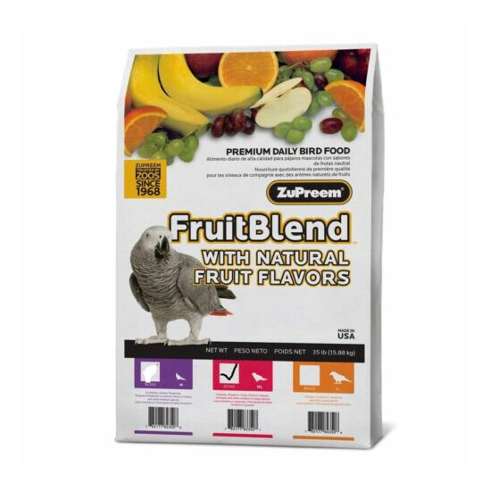 ZuPreem FruitBlend MEDIUM/LARGE PARROT Food Pellets 35 Pounds Fruit Blend Bird image {1}