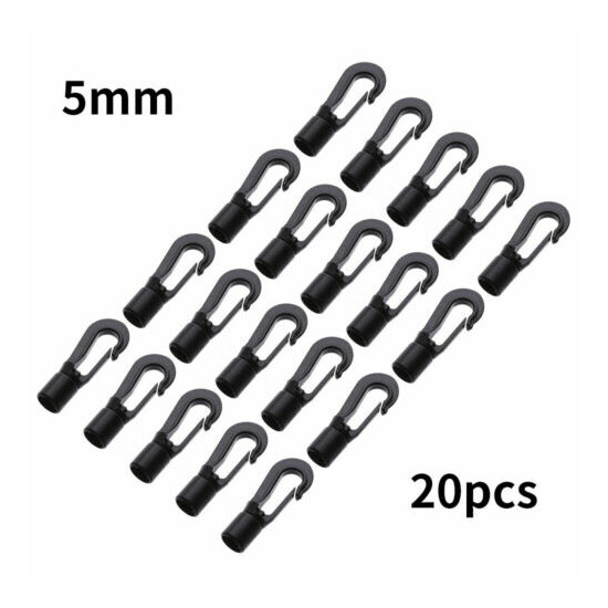 5/8mm Bungee Cord Shock rope Elastic End Hook Black Plastic Easy Quick Self Fit Thumb {13}