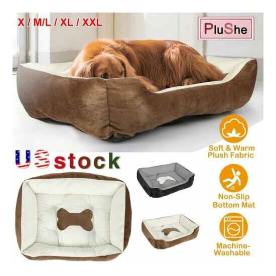 NEW Soft Warm Pet Bed Dog Cat Cozy Cushion Mats Washable Plush Bed XS S M L XL image {1}