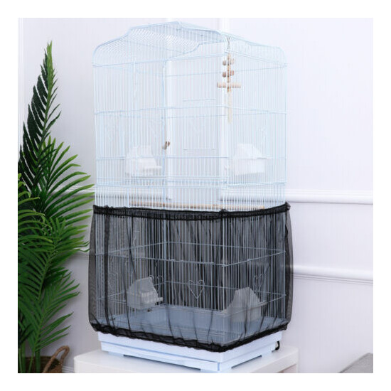 Nylon Pet Bird Cage Cover Mesh Net Shell Skirt Seed Catcher Decoration Tidy US image {3}