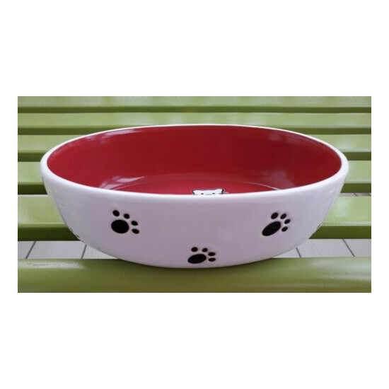 MINT PetRageous Designs SILLY KITTY Oval Stoneware Cat Food Bowl or Water Dish image {2}