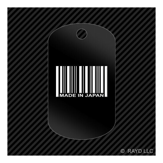 Made in Japan Barcode Keychain GI dog tag engraved many colors image {1}