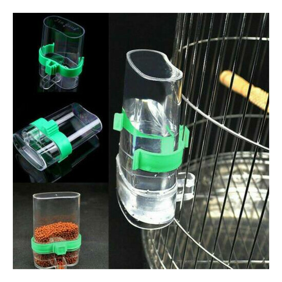 Pet Bird Cage Auto Water Bottle Parrot/Cockatiel Food Hanging Dispenser Feeder @ image {2}