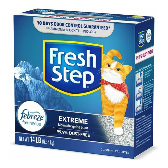 Fresh Step Extreme Scented Litter with the Power of Febreze Clumping Cat Litter. image {1}