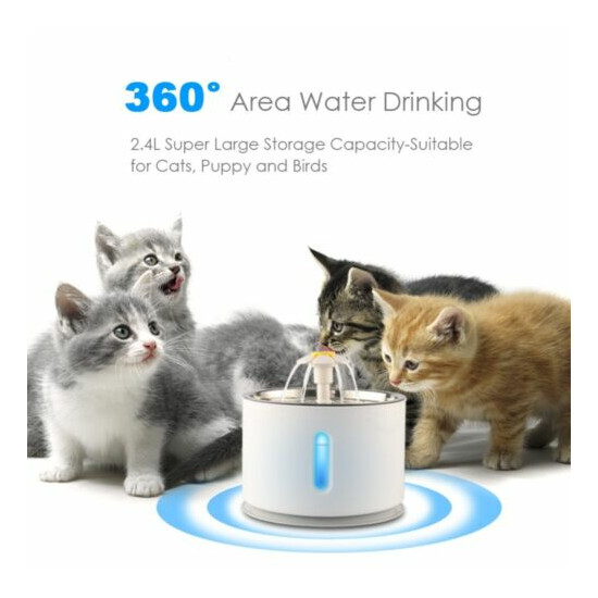 Cat Water Fountain 2.4L LED Pet Fountain Automatic Drinking Water Dispenser image {4}