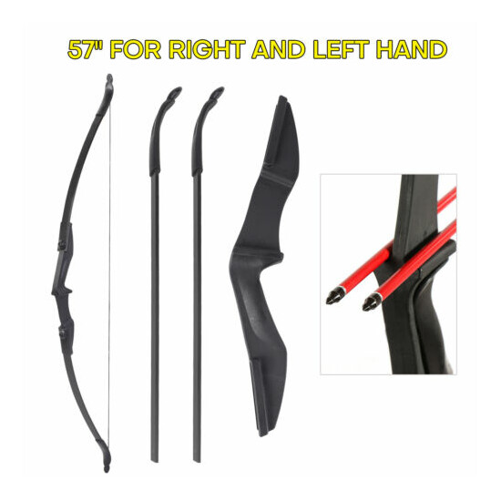 57 in Takedown Recurve Bow Hunting w/ 12Pcs Arrow Set Archery Right Left Hand US Thumb {2}
