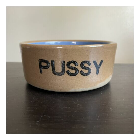 Vintage PUSSY Cat Bowl Stoneware AS SEEN IN James Bond Movie “A View To A Kill” image {1}
