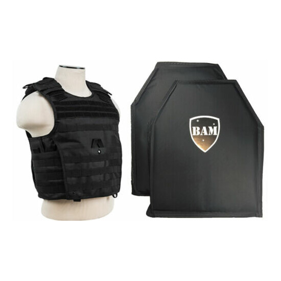 Level IIIA 3A | Body Armor Inserts | Bullet Proof Vest | Expert BLACK L-XXL+ image {1}