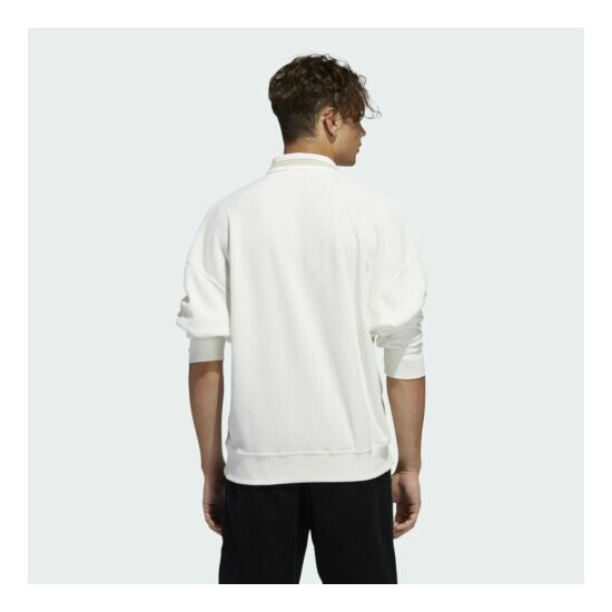 Adidas Men's Bouclette 1/4 Zip Shirt, Off White image {2}