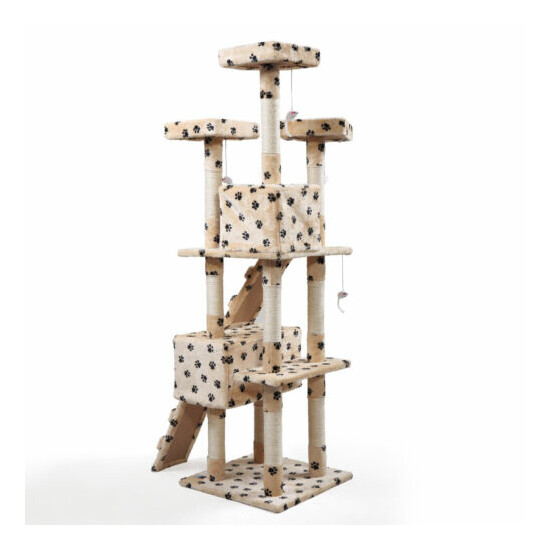 67'' Cat Tree Towers w/Scratching Posts Condos Pet Activity Furniture Play House image {8}