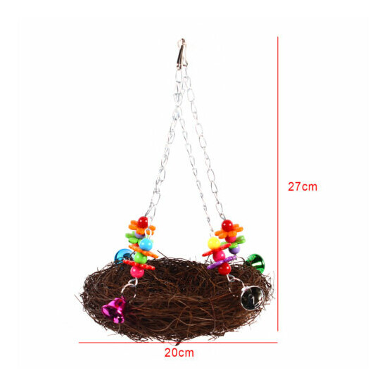 20cm Swing Hanging Chew Toy Pet Birds Rattan Plaited Weave Birds Nest New image {3}