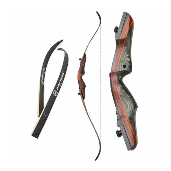 62" Archery Recurve Bow American Hunting Bow Longbow Takedown Wooden 20-50lbs Thumb {1}