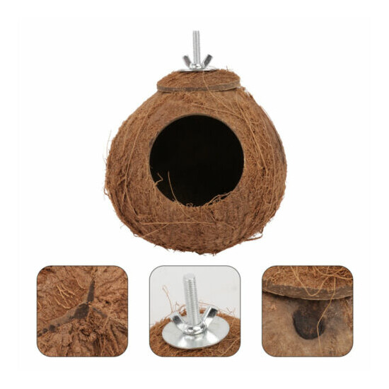 1PC Coconut Shell Birds Nest Pet Parrot Biting Plaything for Birds Parrot image {1}