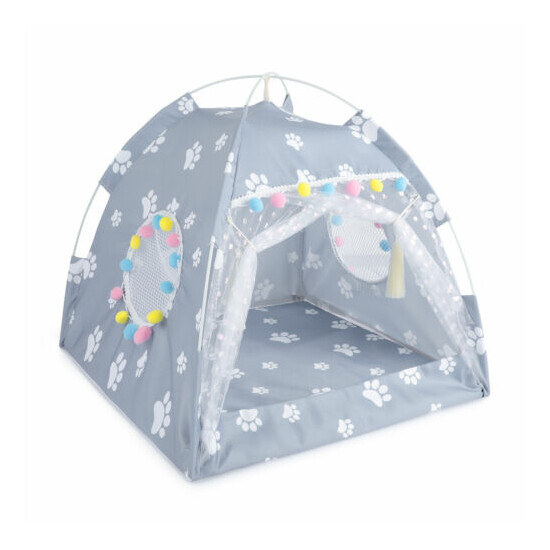 Pet Dog Cat Nest Bed Tent House Puppy Cushion Warm Fluffy Portable Pet Tent image {1}