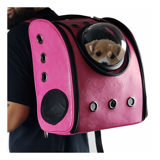 Pet Transparent Bubble Backpack Portable Traveler Handbag Bag Puppy Dog Cat image {2}