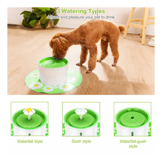 1.6/2.4L Automatic Electronic Pet Water Fountain Dog Water Drinking Dish Filter image {4}