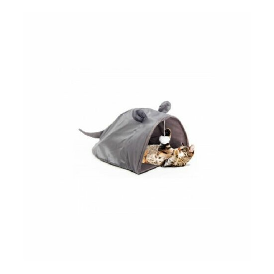 Mouse Shape Cat House with hanging toy for Cats - Extra Excitement - Cozy Fun  image {3}