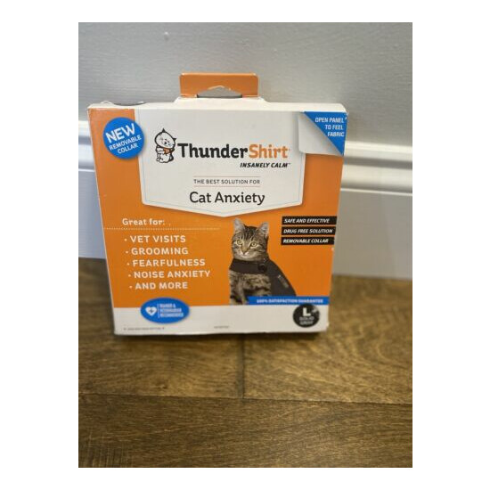 ThunderShirt Insanely Calm Cat Anxiety Jacket Solid Gray Large NEW image {1}