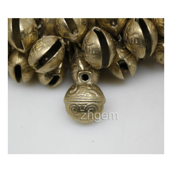 100 pcs Brass Collars Bells Craft Toys Pets tiger's head Christmas 17mmX21mm image {1}
