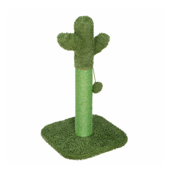 Cat Scratching Post Cactus Cat Scratcher with Scratching Poles Dangling Ball image {2}