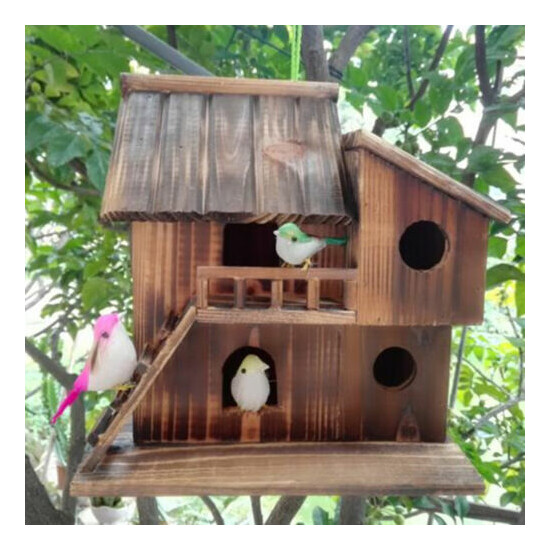 Hanging Bird House Wooden Pet Hamsters +Window Pet Yard Pearl Bird Squirrel Cage image {2}