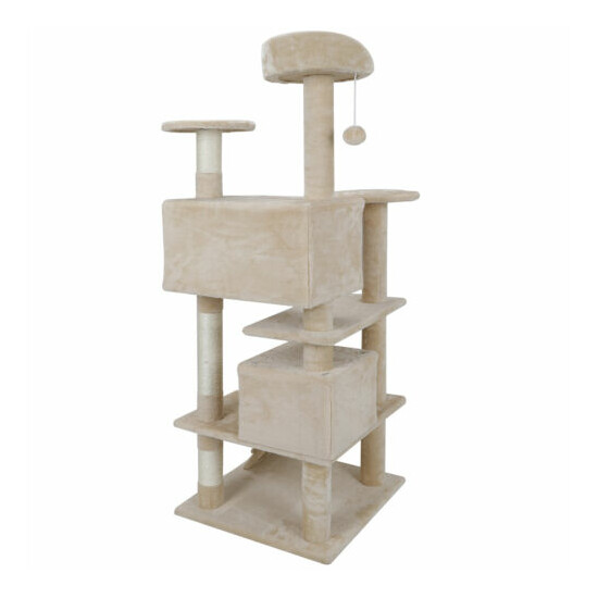 Multi-level Scratching Board 52" Cat Tree Tower for Multiple Cats W/Sisal Posts image {1}