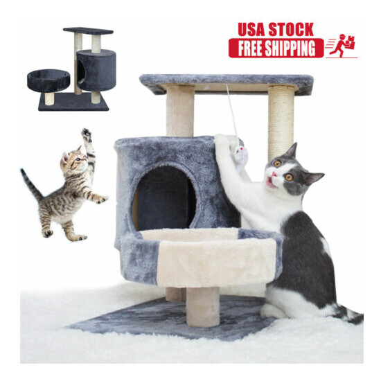 Cat Tree Kitty Furniture Scratching Activity Tower Post Condo Kitten Pet House image {1}