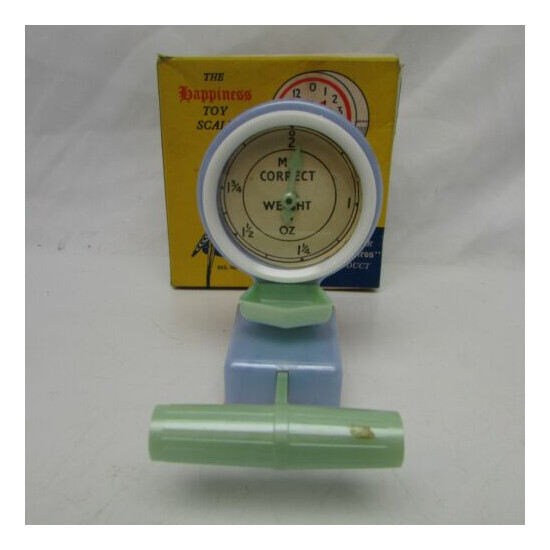Rare Vintage The Happiness Bird Cage Toy Scale w/ Feeder NOS New 1950s 60s Blue image {4}